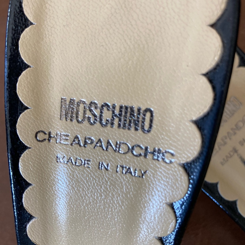 MOSCHINO SZ 38 1/2 Kitten Heel Sandals Made in Italy - Picture 3 of 11